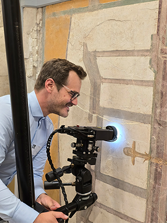 alphaCART Measurement of Roman Fresco - Measurement setup