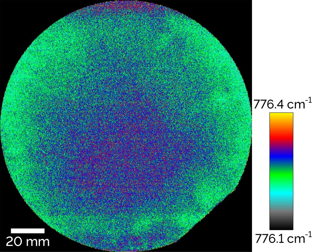 Raman image of entire 6 inch SiC wafer